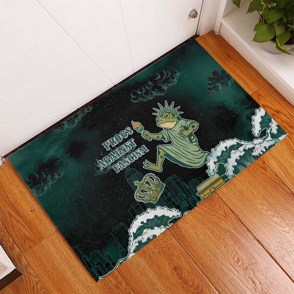 Frogs Against Fascism Rubber Doormat No Kings Funny Portland Frog Protest - Wonder Print Shop