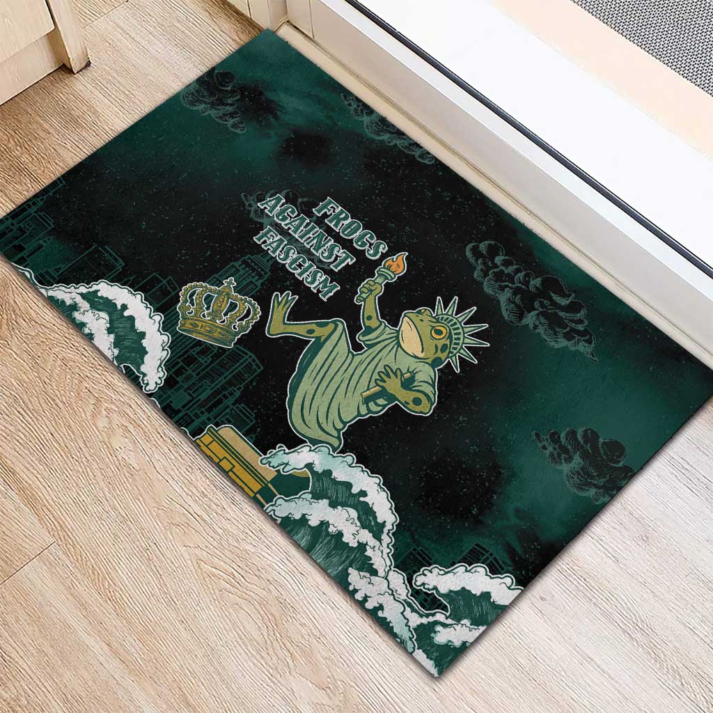Frogs Against Fascism Rubber Doormat No Kings Funny Portland Frog Protest - Wonder Print Shop