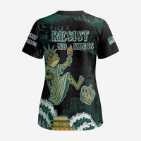 Frogs Against Fascism Scrub Top No Kings Funny Portland Frog Protest - Wonder Print Shop