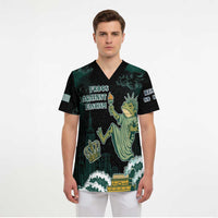 Frogs Against Fascism Scrub Top No Kings Funny Portland Frog Protest - Wonder Print Shop