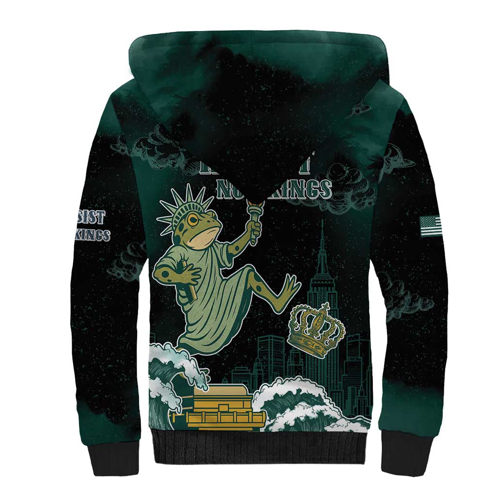 Frogs Against Fascism Sherpa Hoodie No Kings Funny Portland Frog Protest LT05