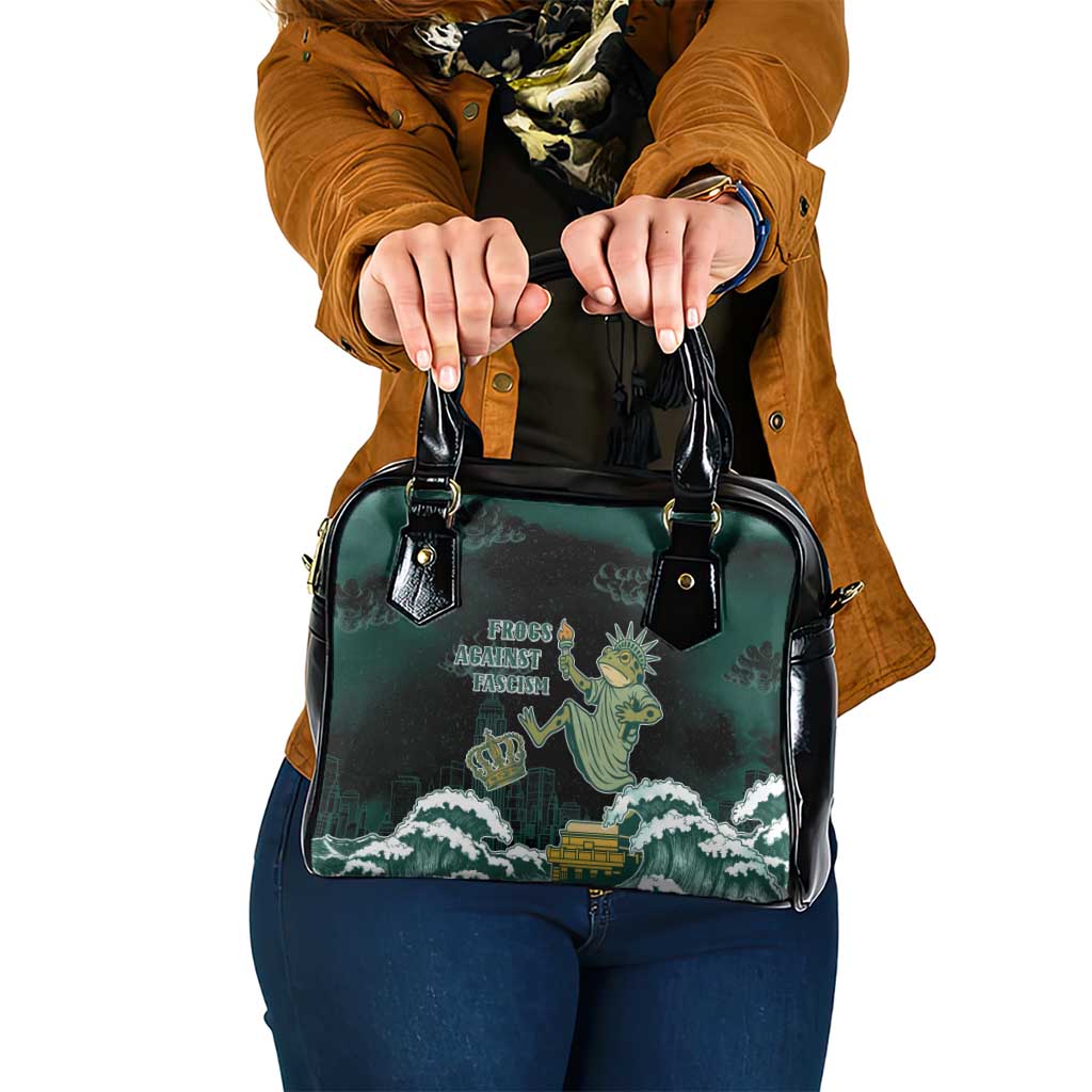 Frogs Against Fascism Shoulder Handbag No Kings Funny Portland Frog Protest - Wonder Print Shop