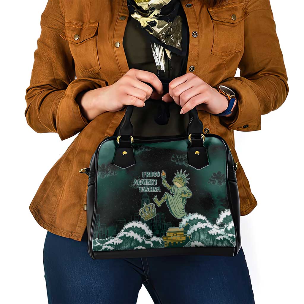 Frogs Against Fascism Shoulder Handbag No Kings Funny Portland Frog Protest - Wonder Print Shop