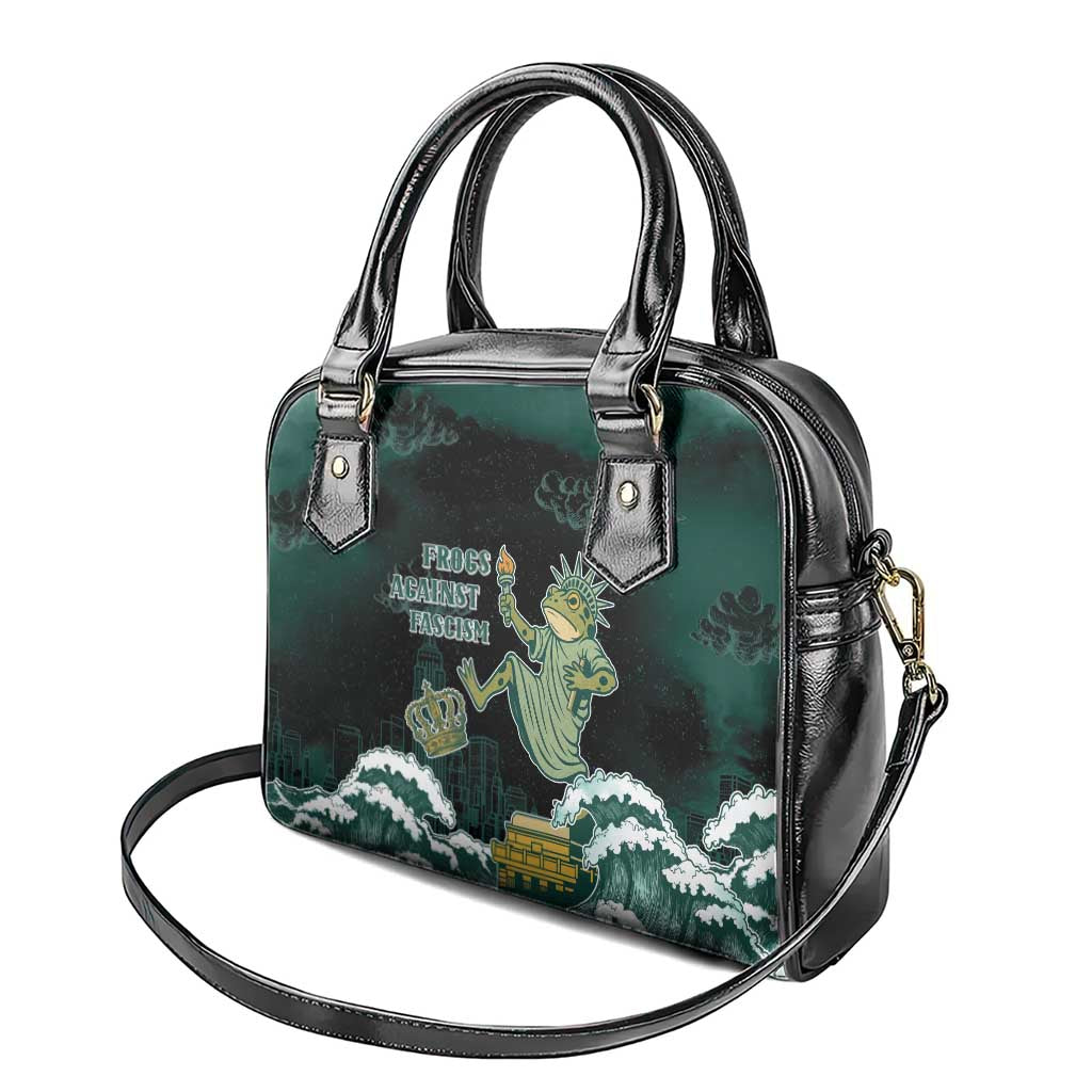 Frogs Against Fascism Shoulder Handbag No Kings Funny Portland Frog Protest - Wonder Print Shop