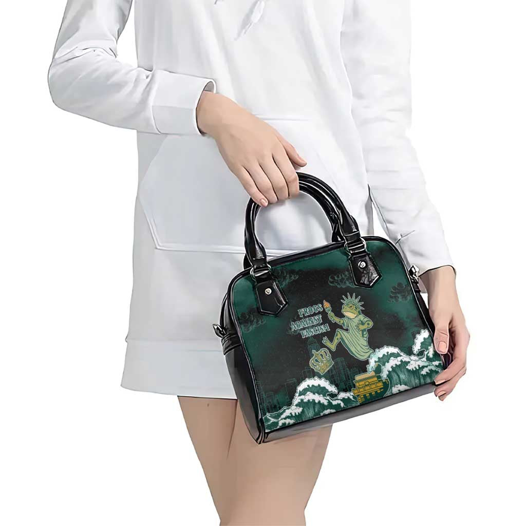 Frogs Against Fascism Shoulder Handbag No Kings Funny Portland Frog Protest - Wonder Print Shop