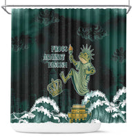 Frogs Against Fascism Shower Curtain No Kings Funny Portland Frog Protest - Wonder Print Shop