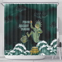 Frogs Against Fascism Shower Curtain No Kings Funny Portland Frog Protest - Wonder Print Shop