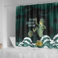 Frogs Against Fascism Shower Curtain No Kings Funny Portland Frog Protest - Wonder Print Shop