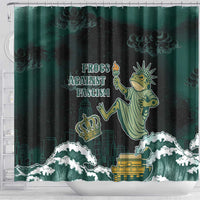Frogs Against Fascism Shower Curtain No Kings Funny Portland Frog Protest - Wonder Print Shop