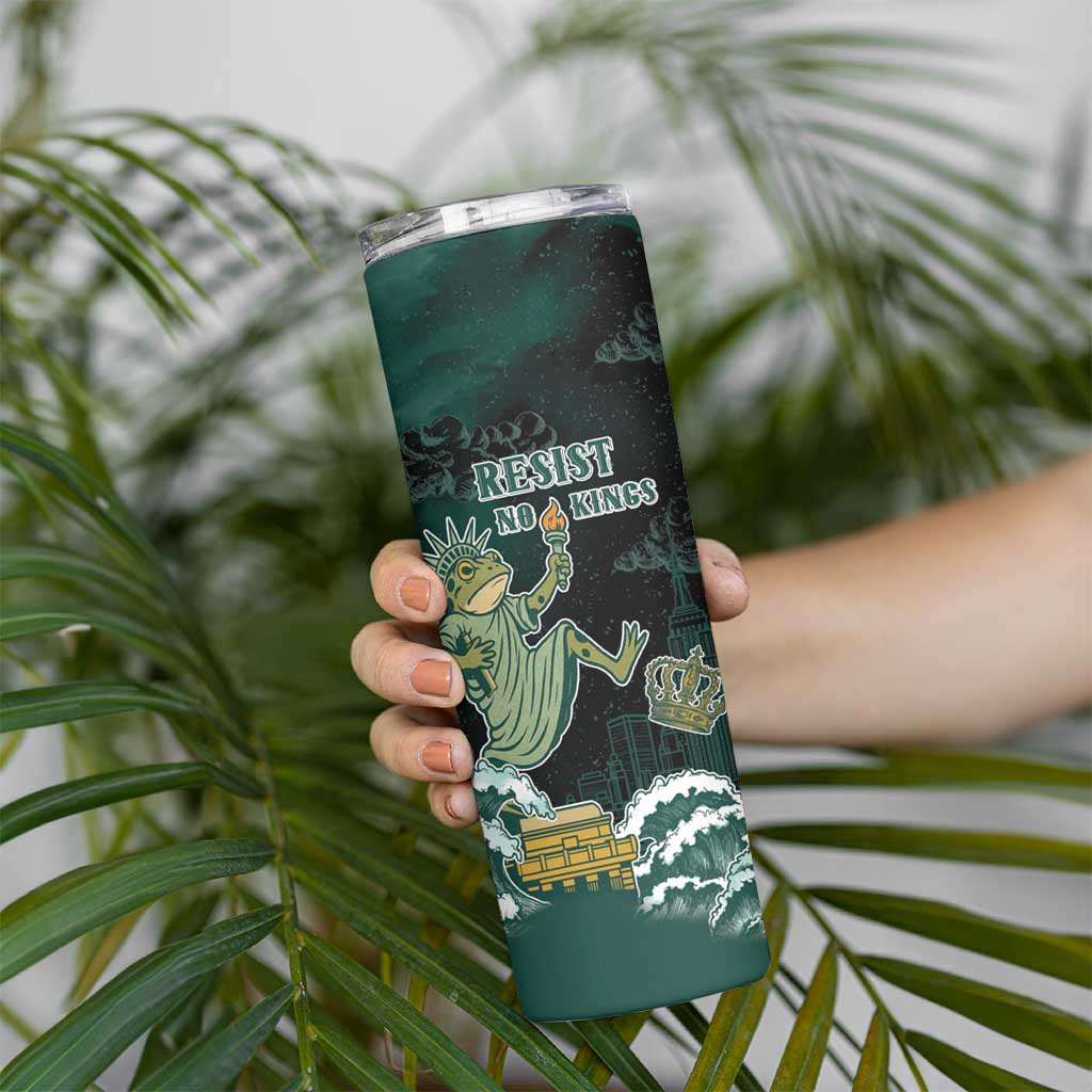 Frogs Against Fascism Skinny Tumbler No Kings Funny Portland Frog Protest - Wonder Print Shop