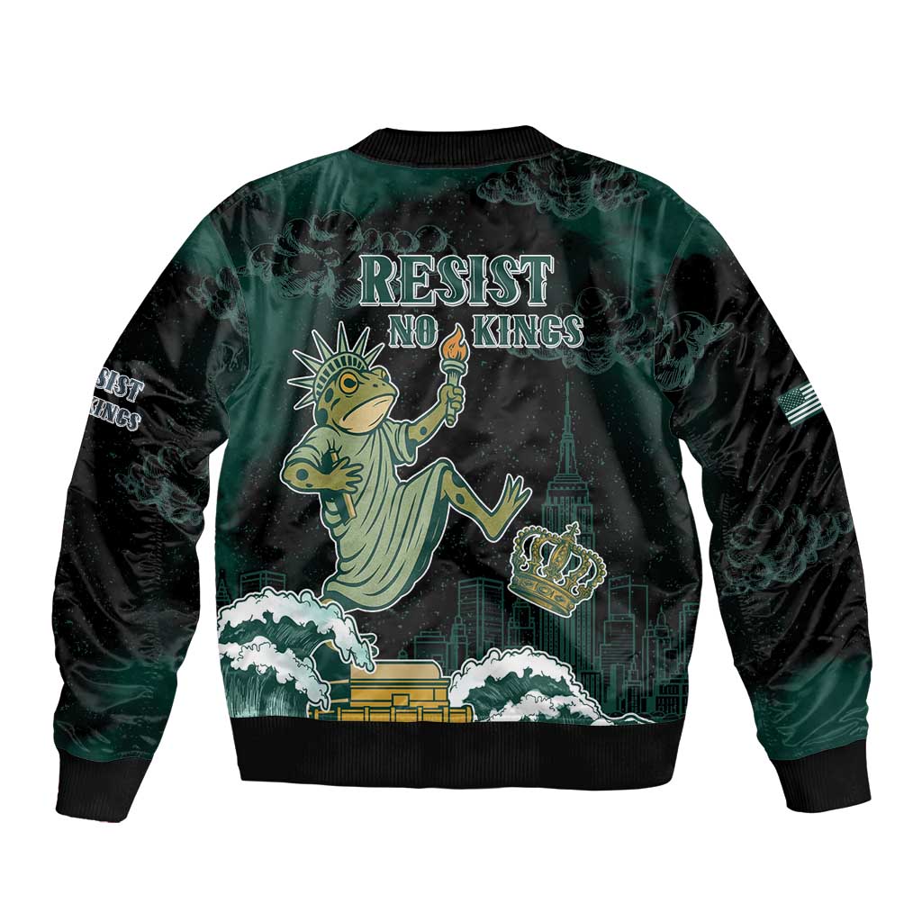 Frogs Against Fascism Sleeve Zip Bomber Jacket No Kings Funny Portland Frog Protest LT05