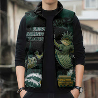 Frogs Against Fascism Sleeveless Puffer Jacket No Kings Funny Portland Frog Protest - Wonder Print Shop