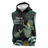 Frogs Against Fascism Sleeveless Zip Hoodie No Kings Funny Portland Frog Protest - Wonder Print Shop
