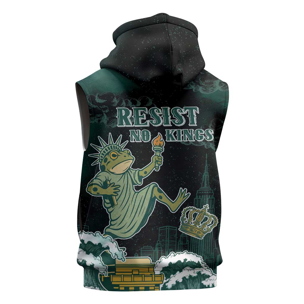 Frogs Against Fascism Sleeveless Zip Hoodie No Kings Funny Portland Frog Protest - Wonder Print Shop