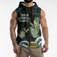 Frogs Against Fascism Sleeveless Zip Hoodie No Kings Funny Portland Frog Protest - Wonder Print Shop