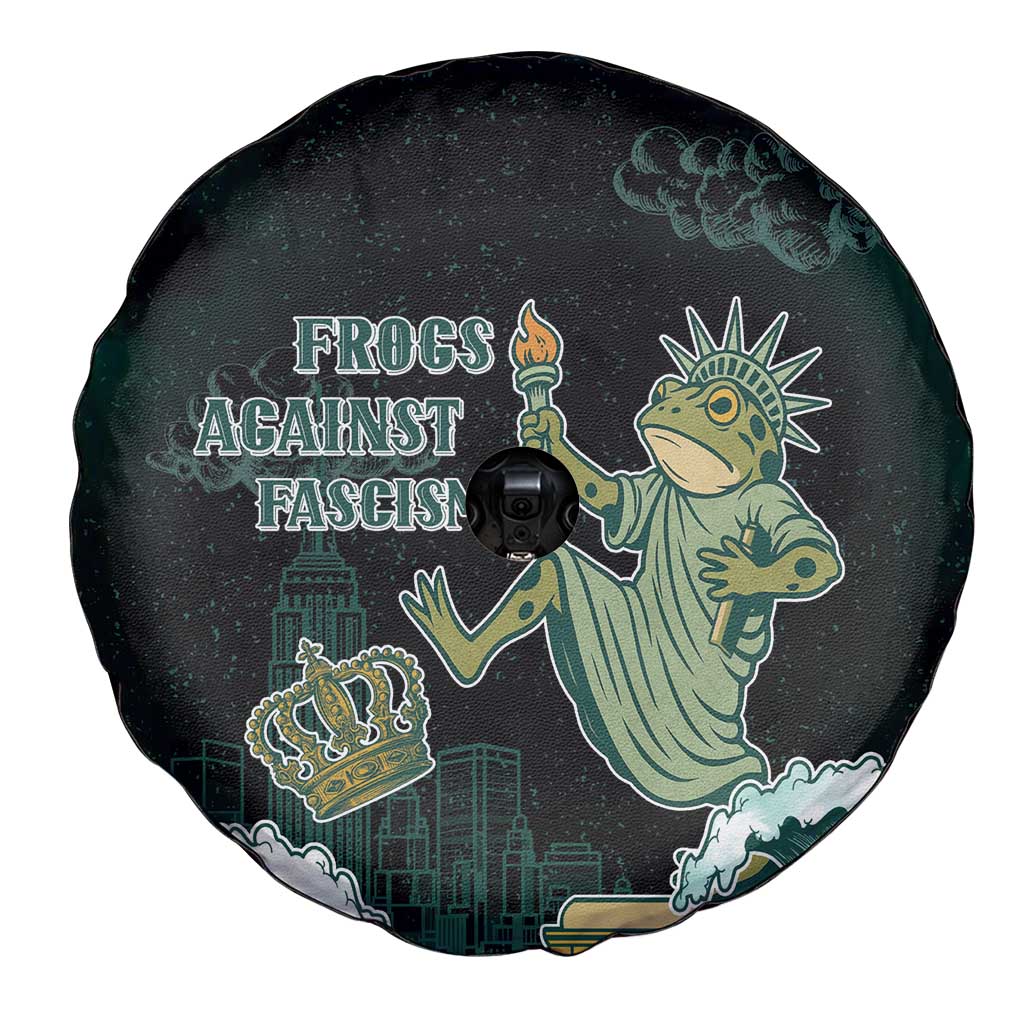 Frogs Against Fascism Spare Tire Cover No Kings Funny Portland Frog Protest - Wonder Print Shop