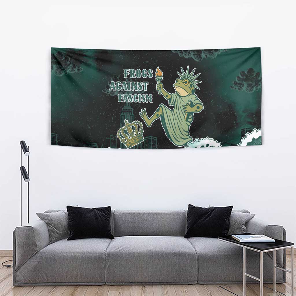 Frogs Against Fascism Tapestry No Kings Funny Portland Frog Protest - Wonder Print Shop