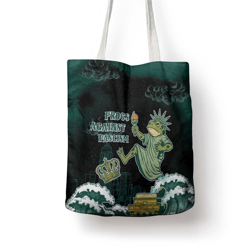Frogs Against Fascism Tote Bag No Kings Funny Portland Frog Protest - Wonder Print Shop