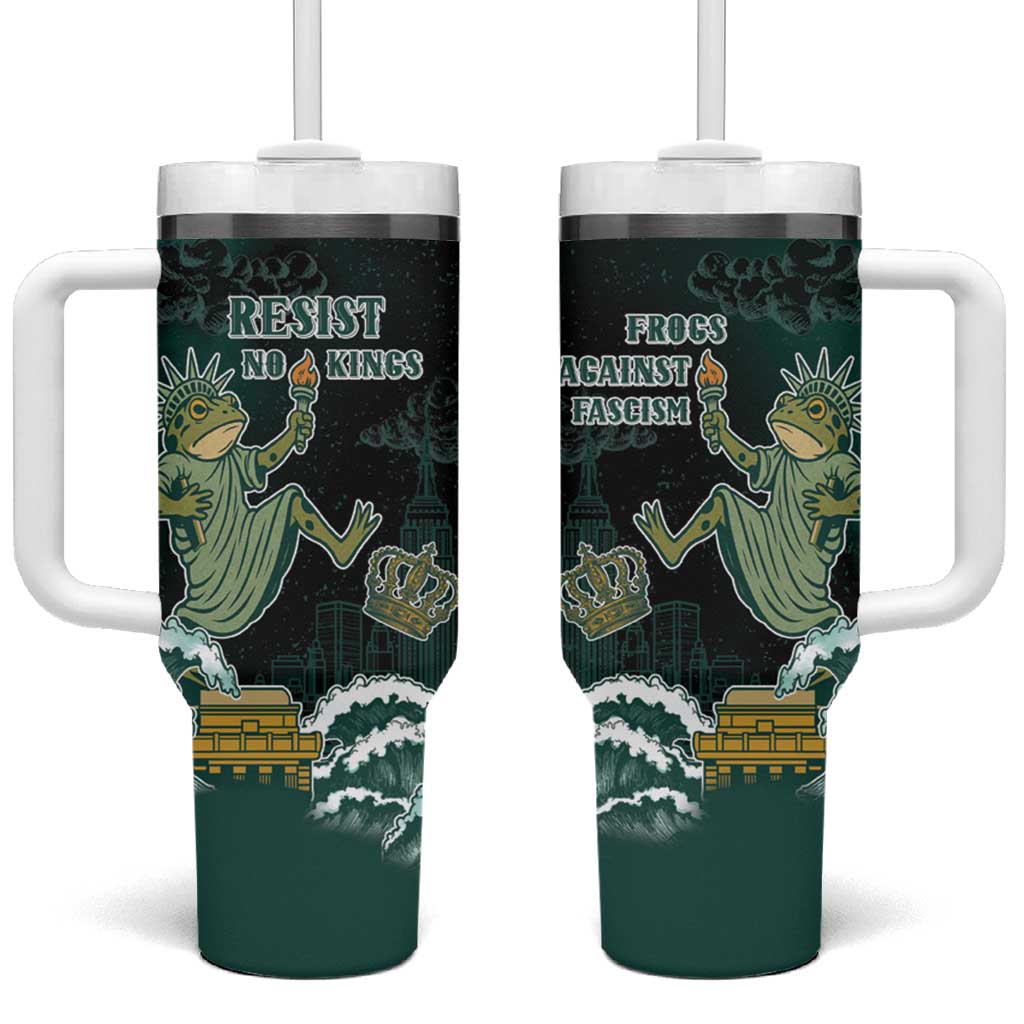 Frogs Against Fascism Tumbler With Handle No Kings Funny Portland Frog Protest - Wonder Print Shop