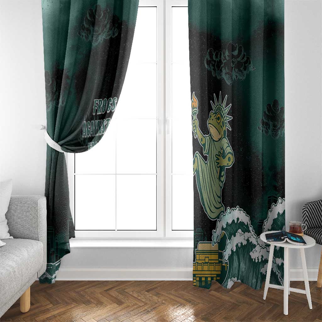 Frogs Against Fascism Window Curtain No Kings Funny Portland Frog Protest - Wonder Print Shop