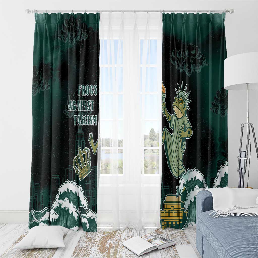 Frogs Against Fascism Window Curtain No Kings Funny Portland Frog Protest - Wonder Print Shop