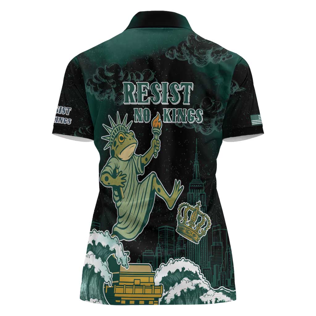 Frogs Against Fascism Women Polo Shirt No Kings Funny Portland Frog Protest - Wonder Print Shop