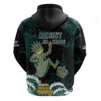 Frogs Against Fascism Zip Hoodie No Kings Funny Portland Frog Protest LT05