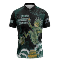 Frogs Against Fascism Zipper Polo Shirt No Kings Funny Portland Frog Protest - Wonder Print Shop