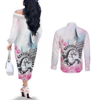 Kentucky Horse Race Couples Matching Off The Shoulder Long Sleeve Dress and Long Sleeve Button Shirt Race For The Roses Churchill Downs