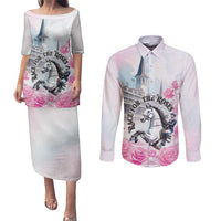 Kentucky Horse Race Couples Matching Puletasi and Long Sleeve Button Shirt Race For The Roses Churchill Downs