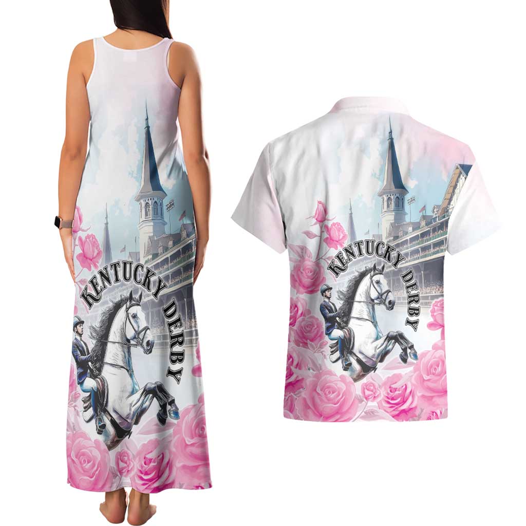 Kentucky Horse Race Couples Matching Tank Maxi Dress and Hawaiian Shirt Race For The Roses Churchill Downs