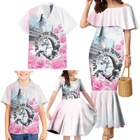 Kentucky Horse Race Family Matching Mermaid Dress and Hawaiian Shirt Race For The Roses Churchill Downs