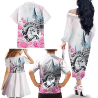 Kentucky Horse Race Family Matching Off The Shoulder Long Sleeve Dress and Hawaiian Shirt Race For The Roses Churchill Downs