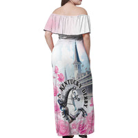 Kentucky Horse Race Family Matching Off Shoulder Maxi Dress and Hawaiian Shirt Race For The Roses Churchill Downs