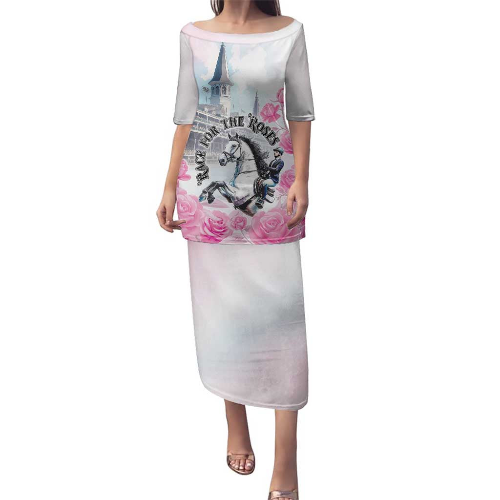 Kentucky Horse Race Family Matching Puletasi and Hawaiian Shirt Race For The Roses Churchill Downs