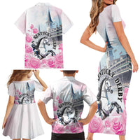 Kentucky Horse Race Family Matching Short Sleeve Bodycon Dress and Hawaiian Shirt Race For The Roses Churchill Downs