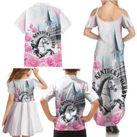 Kentucky Horse Race Family Matching Summer Maxi Dress and Hawaiian Shirt Race For The Roses Churchill Downs