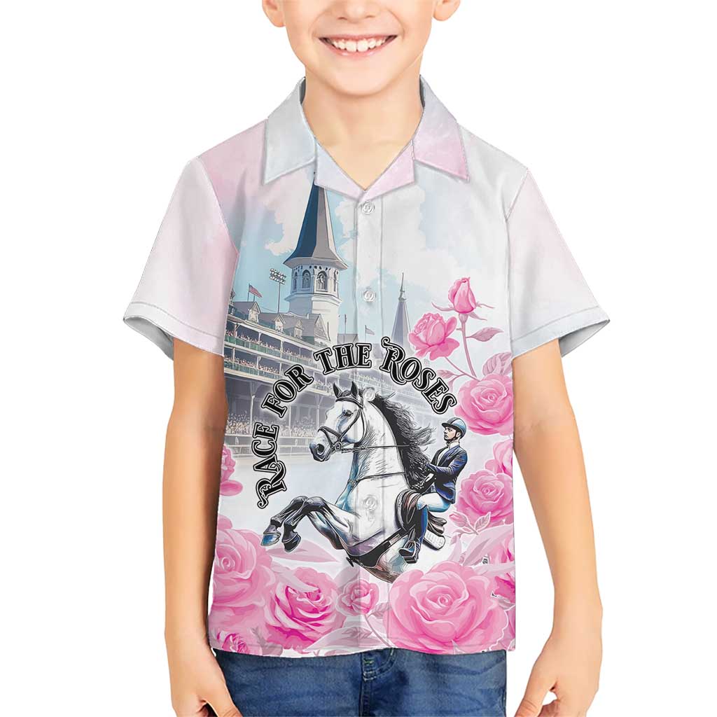 Kentucky Horse Race Kid Hawaiian Shirt Race For The Roses Churchill Downs
