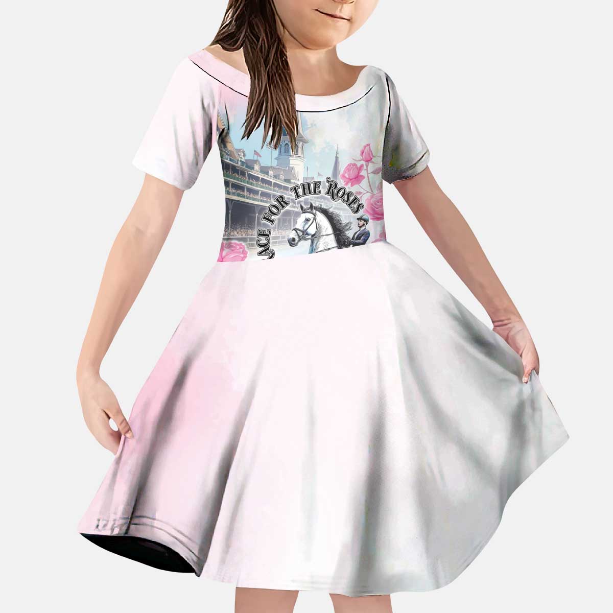 Kentucky Horse Race Kid Short Sleeve Dress Race For The Roses Churchill Downs