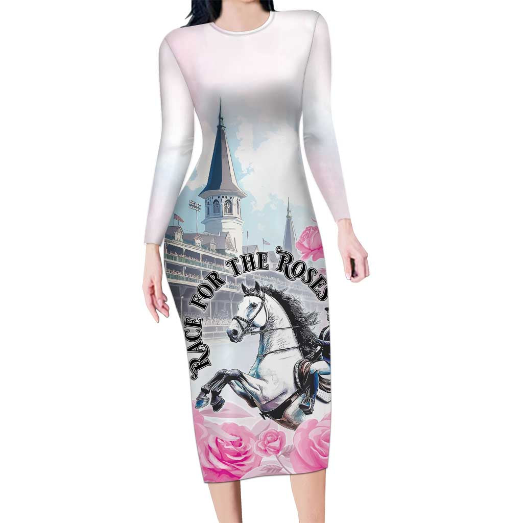 Kentucky Horse Race Long Sleeve Bodycon Dress Race For The Roses Churchill Downs