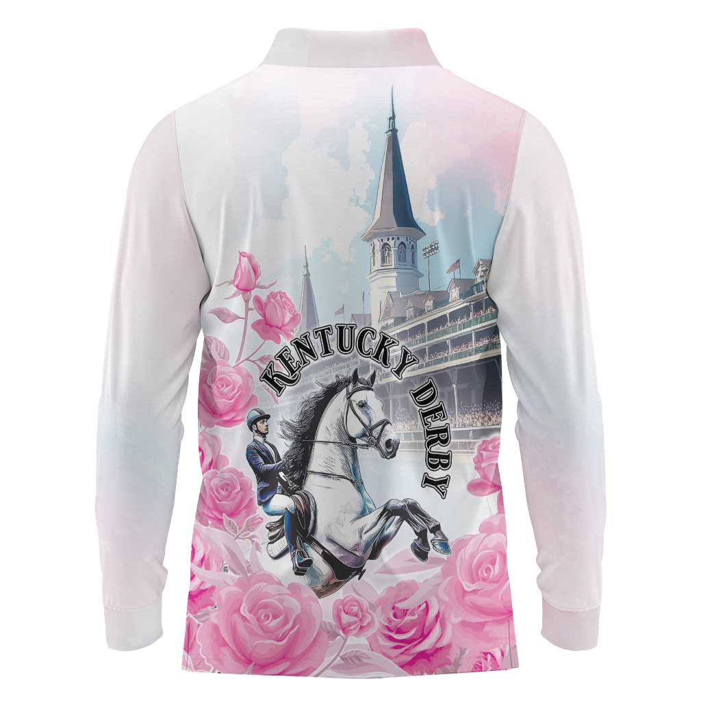 Kentucky Horse Race Long Sleeve Polo Shirt Race For The Roses Churchill Downs