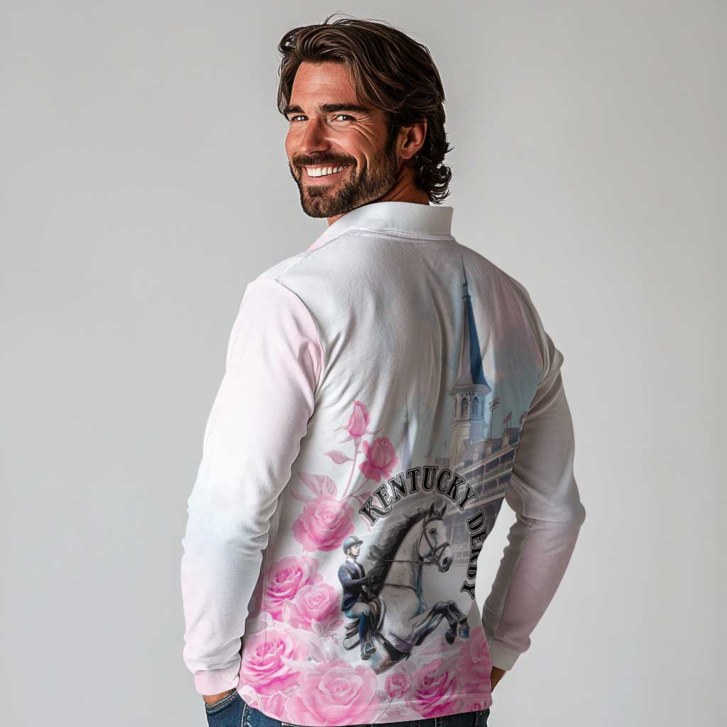 Kentucky Horse Race Long Sleeve Polo Shirt Race For The Roses Churchill Downs