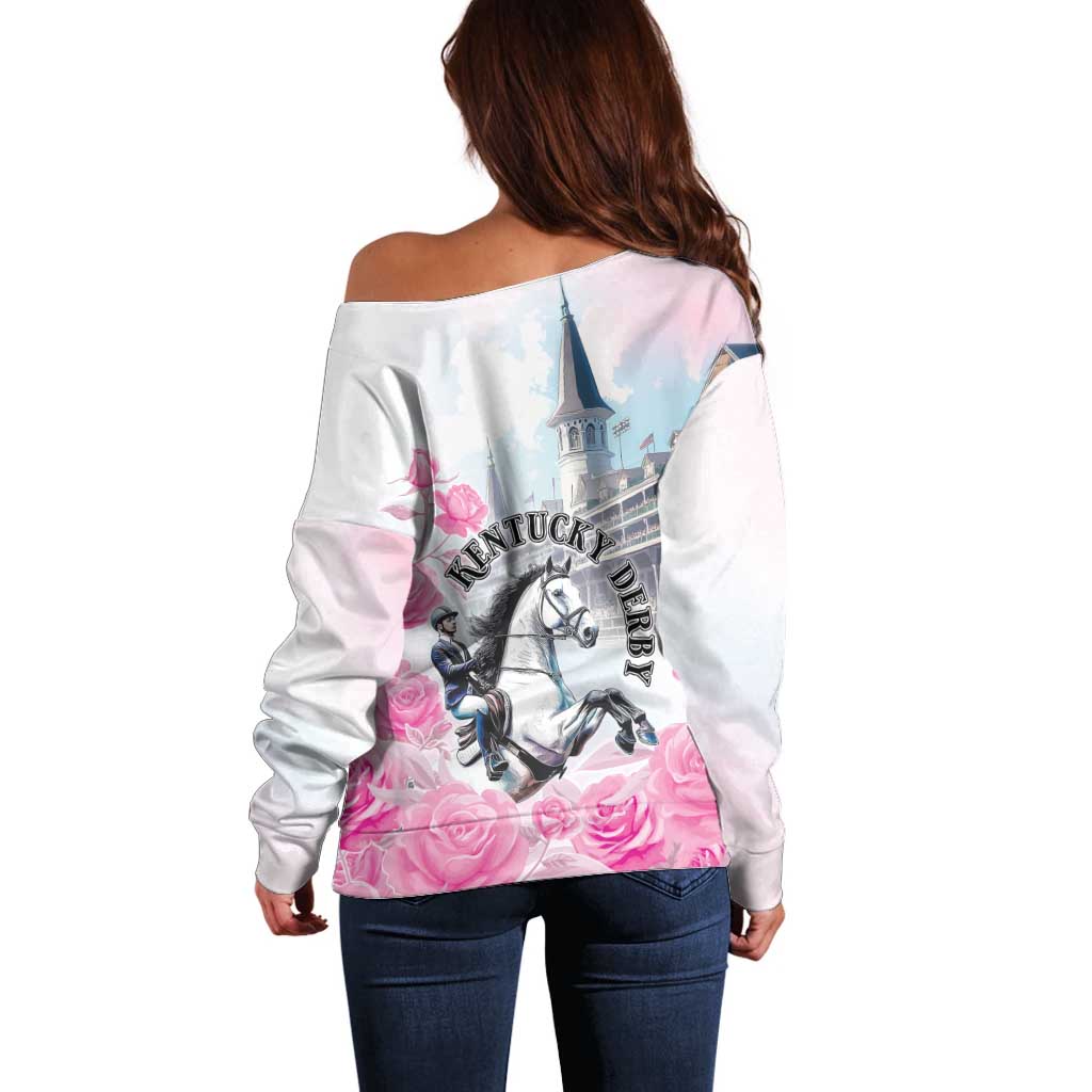 Kentucky Horse Race Off Shoulder Sweater Race For The Roses Churchill Downs