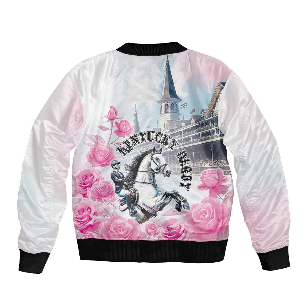 Kentucky Horse Race Sleeve Zip Bomber Jacket Race For The Roses Churchill Downs