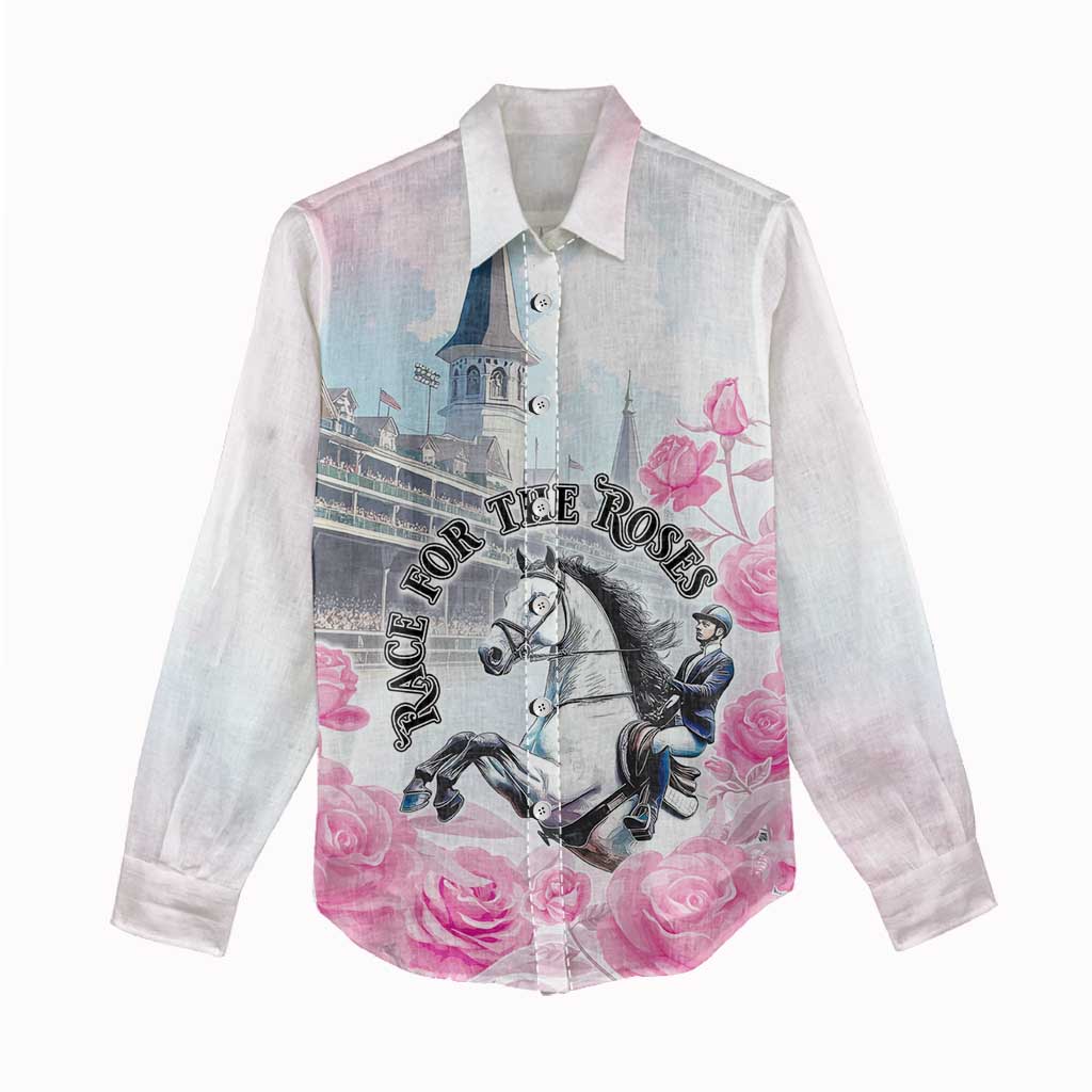 Kentucky Horse Race Women Casual Shirt Race For The Roses Churchill Downs