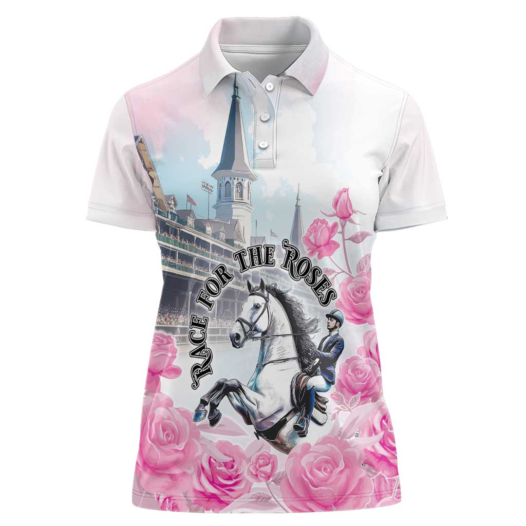 Kentucky Horse Race Women Polo Shirt Race For The Roses Churchill Downs