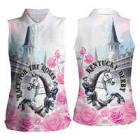 Kentucky Horse Race Women Sleeveless Polo Shirt Race For The Roses Churchill Downs