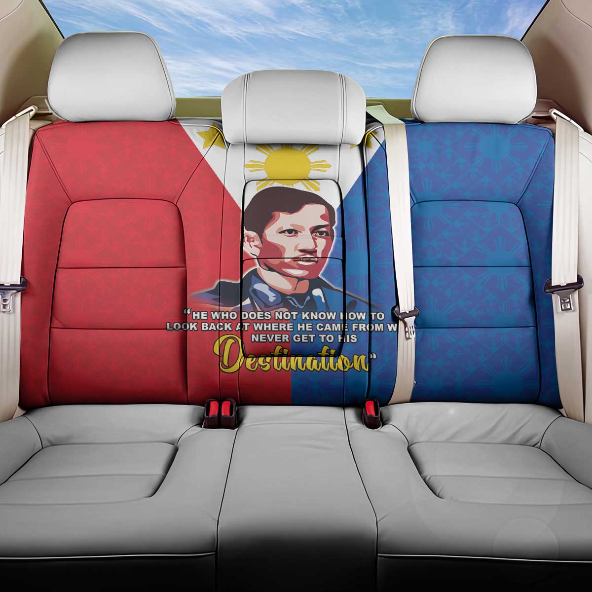 Philippines Filipinos Back Car Seat Cover Jose Rizal Flag Style