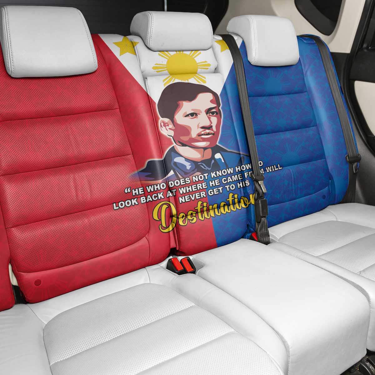 Philippines Filipinos Back Car Seat Cover Jose Rizal Flag Style