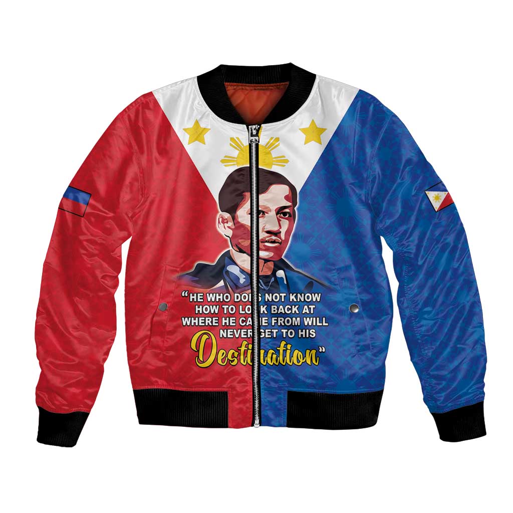 Philippines Filipinos Bomber Jacket Jose Rizal Flag Style